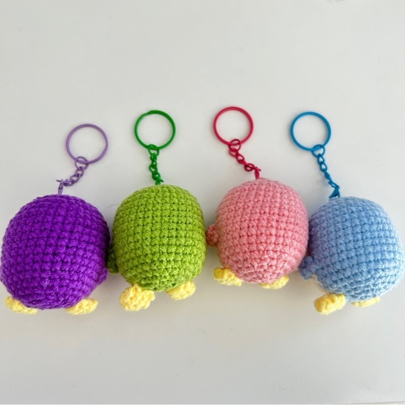 Handmade Crochet Knit Cute Penguin Keychains Bag Charm in Pink - Picture 8 of 15